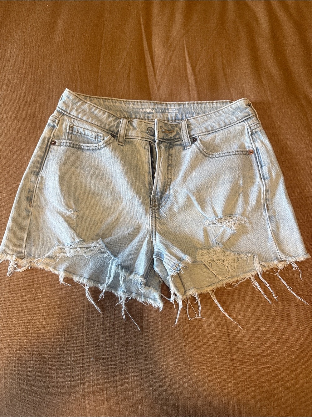 Old Navy Light Blue Distressed Denim OG CURVY short